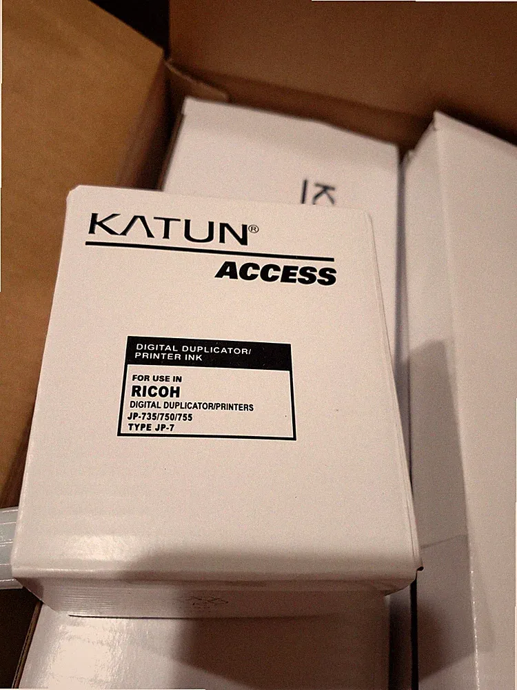 5 PACK KATUN PRINTER INK FOR USE IN : RICOH DUPLICATOR JP-735/750/755 TYPE JP-7
