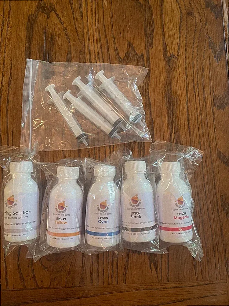 Ink 4 Cakes Edible Ink Epson Printer with Cleaning Solution/Tools NEW Unopened